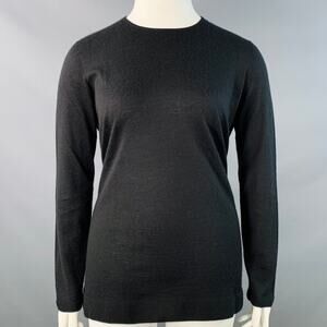 AKRIS Size 14 Black Cashmere Silk Crew Neck Pullover
